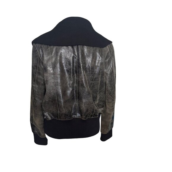 FRX Vintage Style Leather Bomber Jacket Size L - Picture 4 of 9